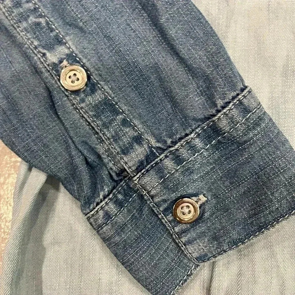 [LP]Gap Lycell  Blue Button LS Shirt - Picture 2 of 8